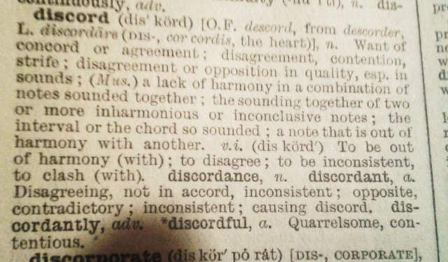 Dictionary entry for Discord